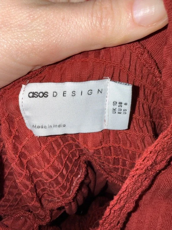 ASOS Burgundy Maxi Dress with Ruffle Sleeves - Picture 2 of 2